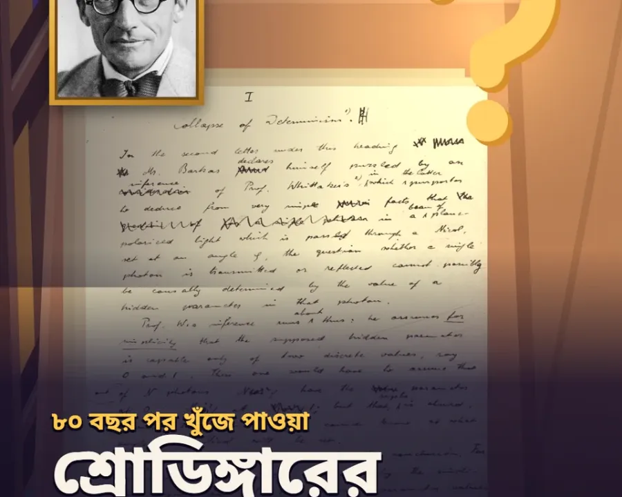 শ্রোডিঙ্গারের হারানো পাণ্ডুলিপি: ৮০ বছর পর যা জানা গেল